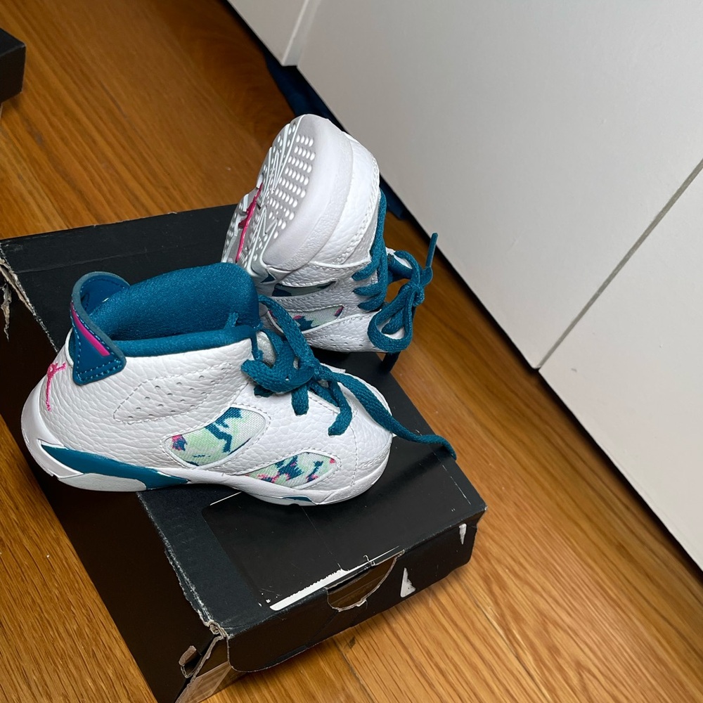 Turquoise and white Jordan 6